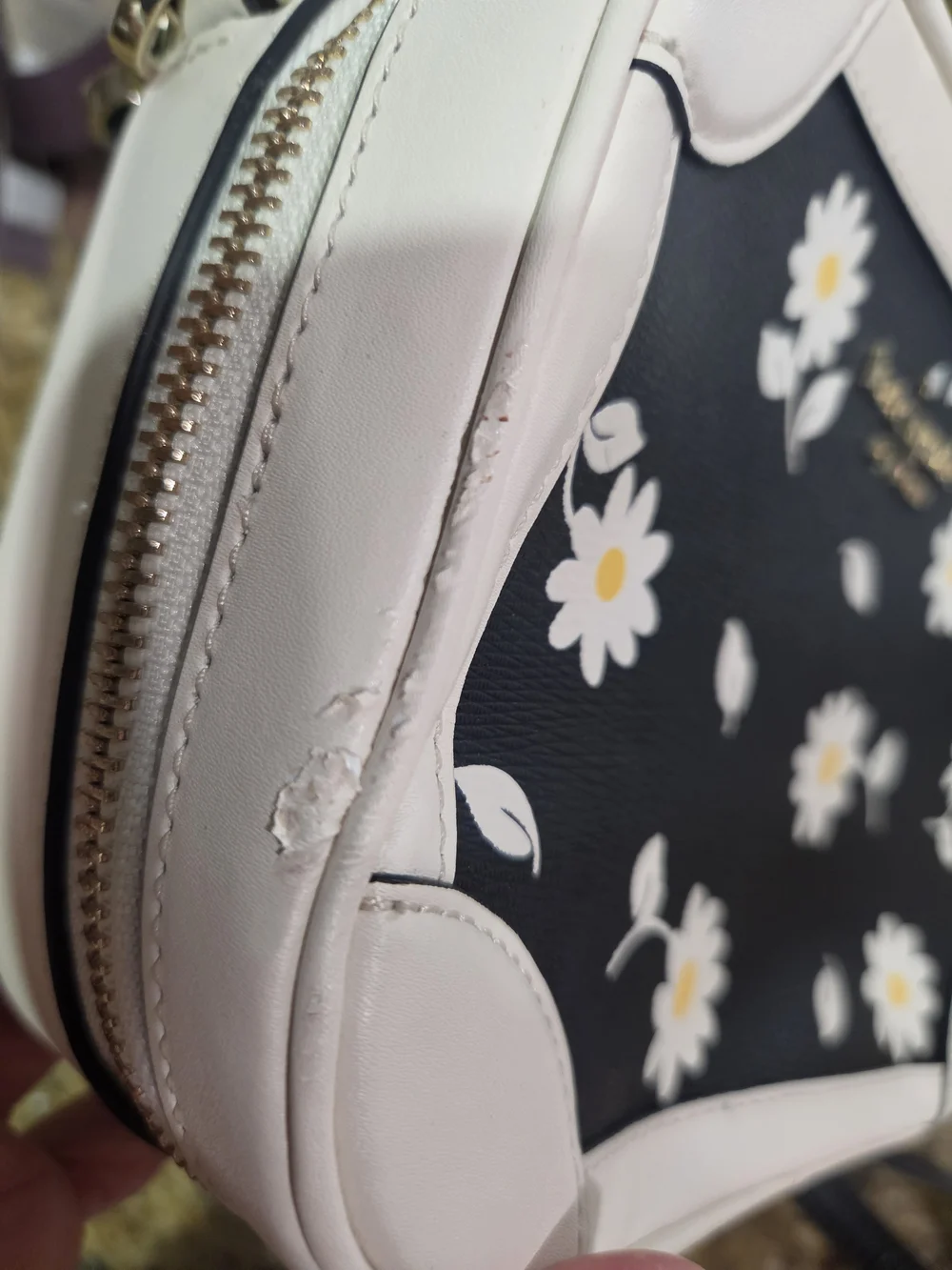 kate spade Black & White Daisy Print Crossbody Bag